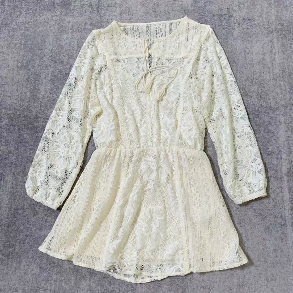 Free people cream lacy dress
